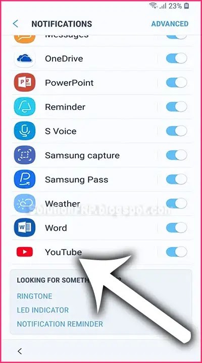 tap on youtube app on Samsung A2 Core