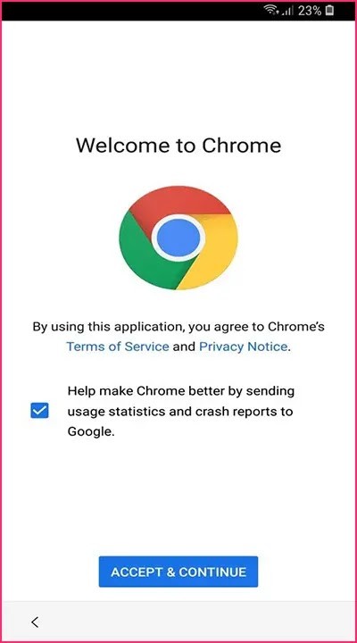 Open Google Chrome on Samsung Z Flip