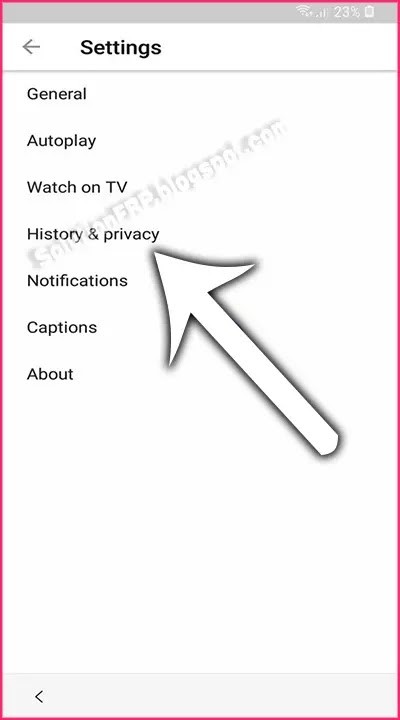 History & Privacy on Samsung Galaxy A8