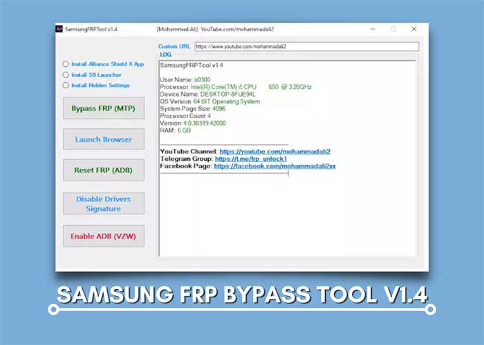 Download Samsung FRP Bypass Tool V1.4 Direct Alliance 2022